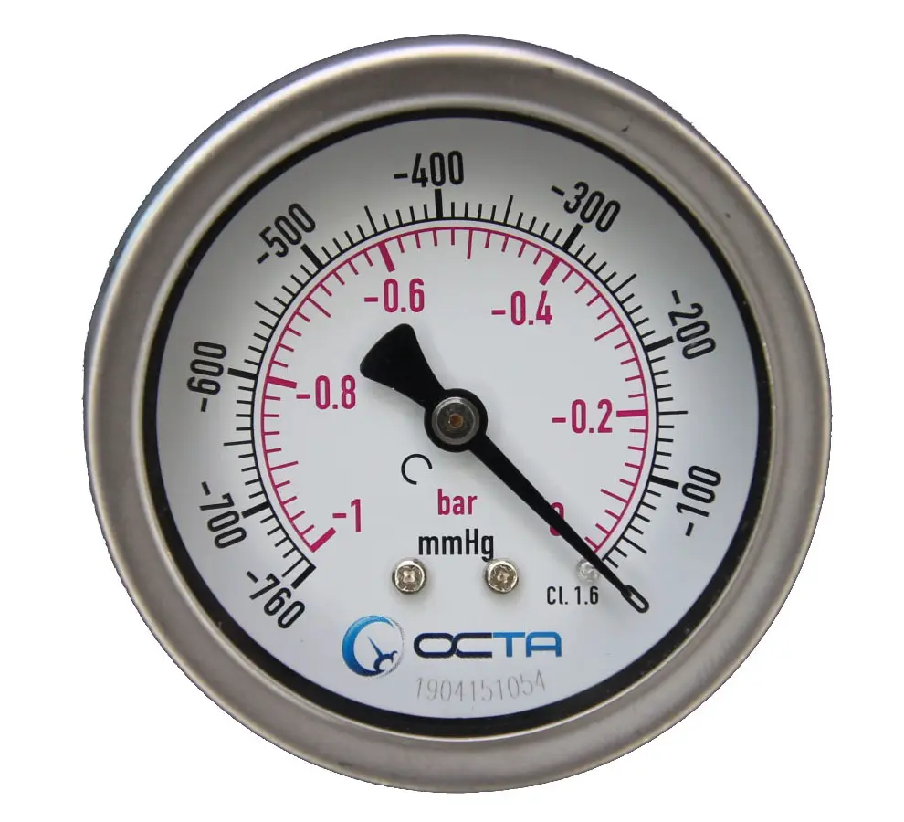 "OCTA" Pressure Gauge GBK-63 Brass Back