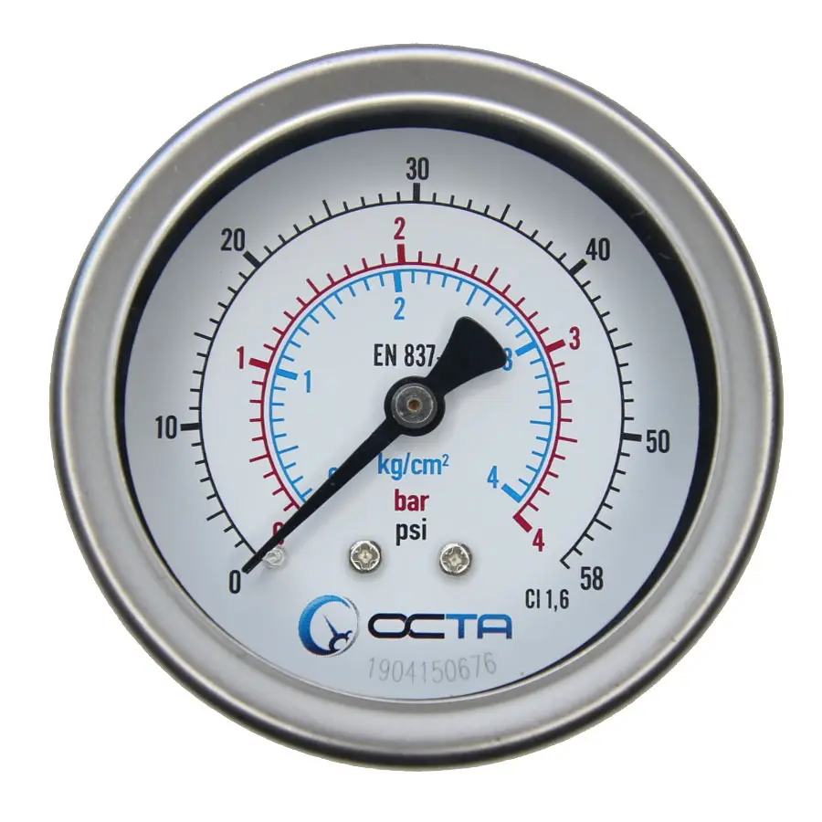 "OCTA" Pressure Gauge GBK-63 Brass Back