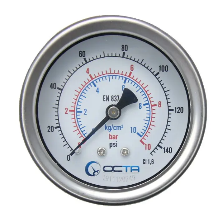 "OCTA" Pressure Gauge GBK-63 Brass Back