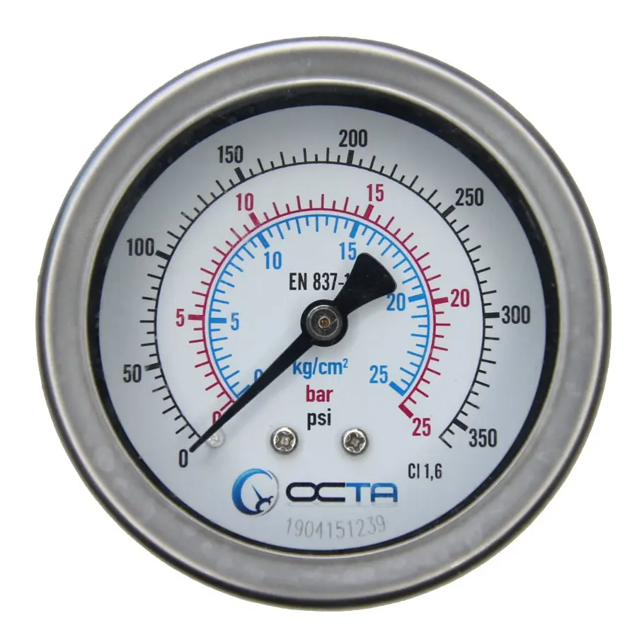 "OCTA" Pressure Gauge GBK-63 Brass Back