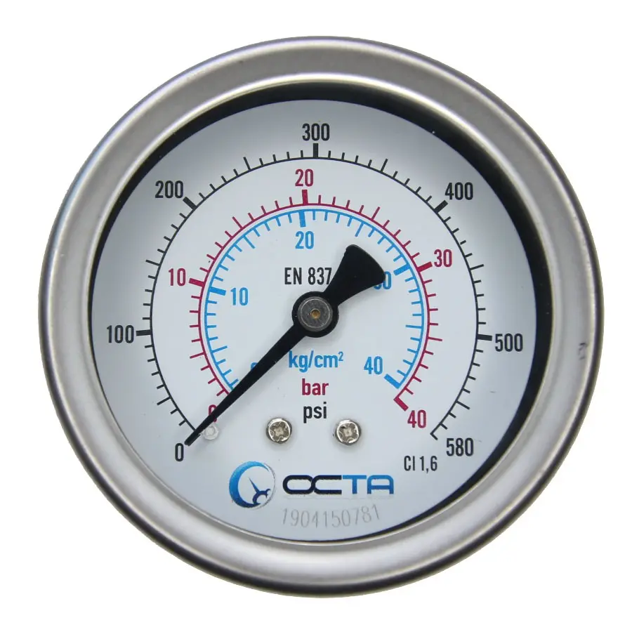 "OCTA" Pressure Gauge GBK-63 Brass Back