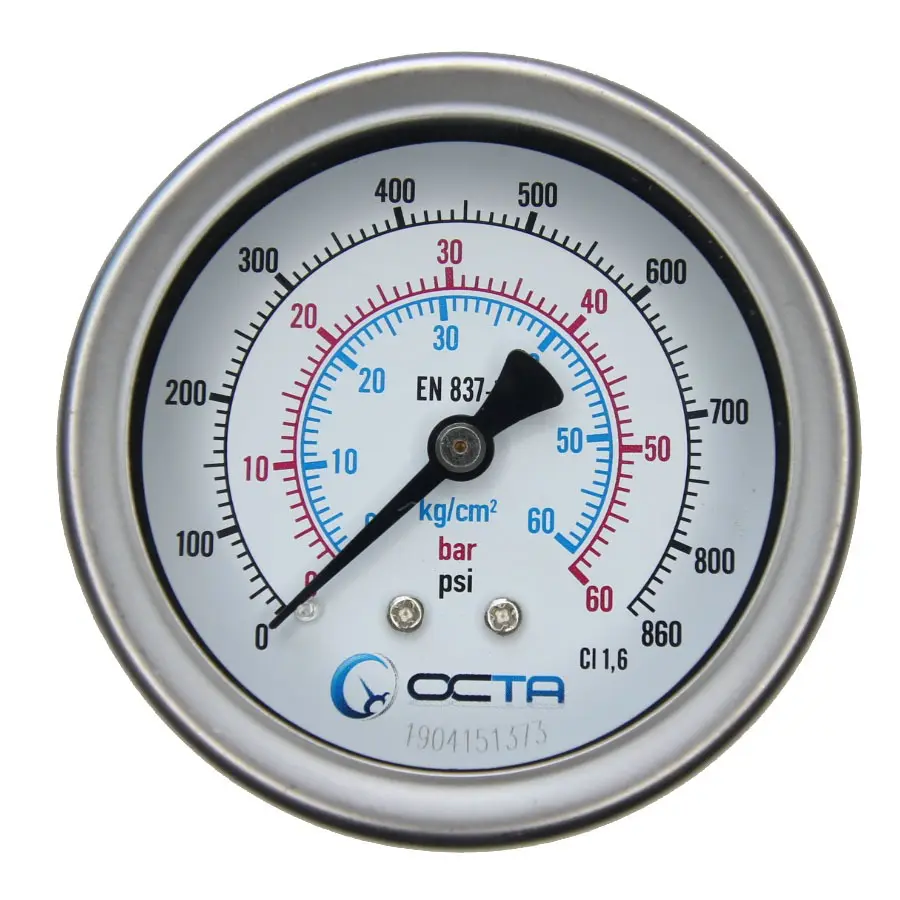 "OCTA" Pressure Gauge GBK-63 Brass Back