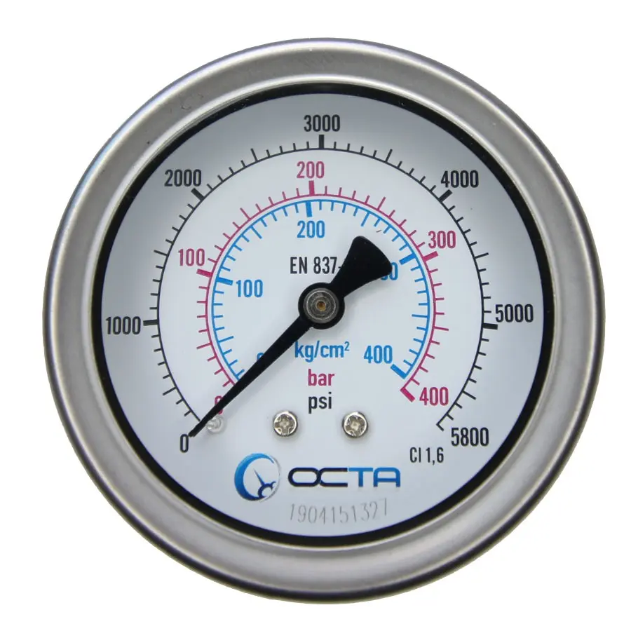 "OCTA" Pressure Gauge GBK-63 Brass Back