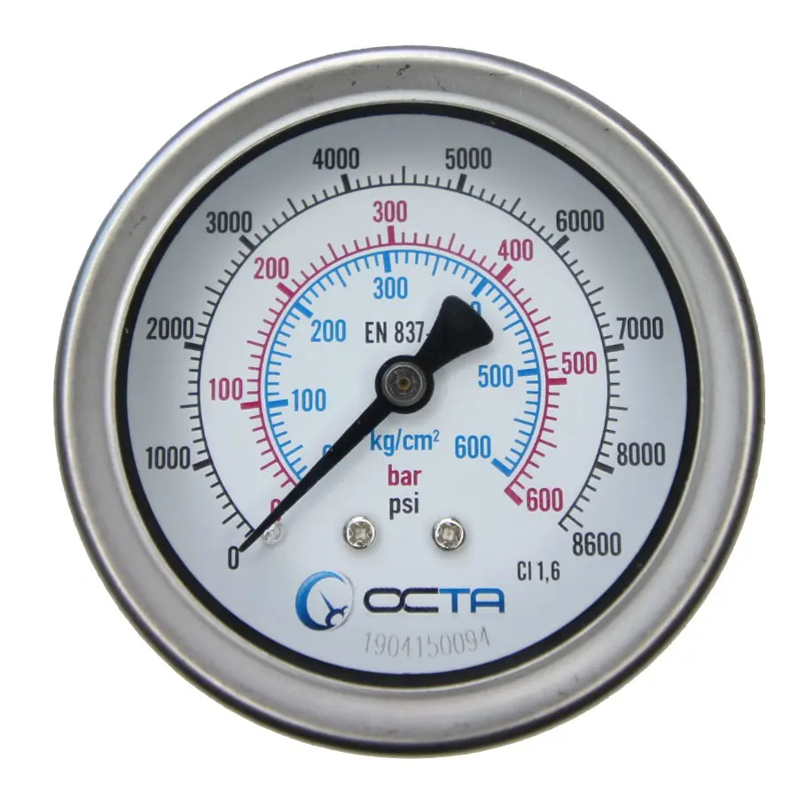 "OCTA" Pressure Gauge GBK-63 Brass Back