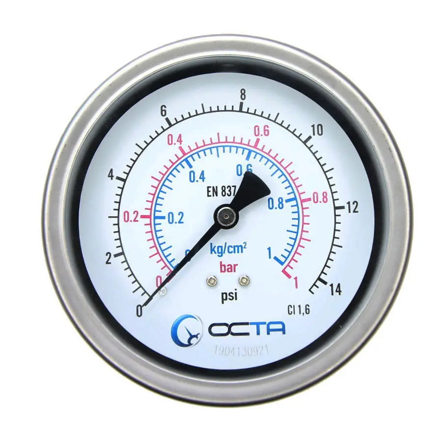 "OCTA" Pressure Gauge GBK-100 Brass Back