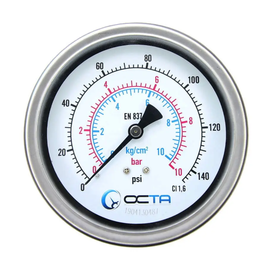 "OCTA" Pressure Gauge GBK-100 Brass Back