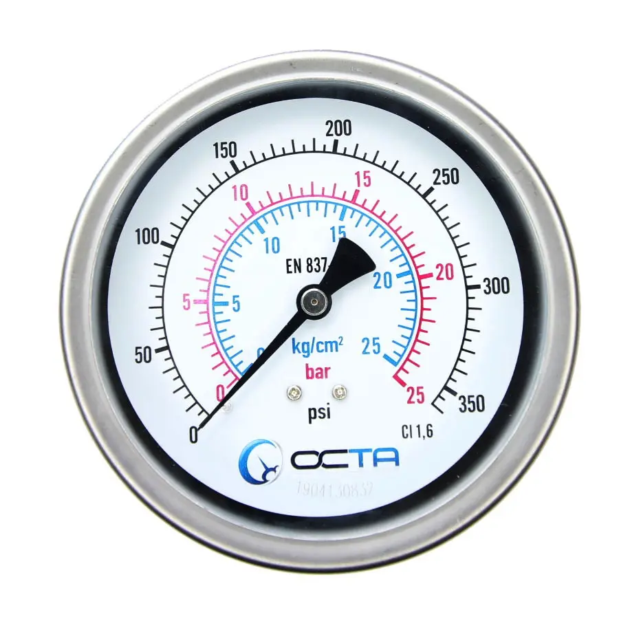 "OCTA" Pressure Gauge GBK-100 Brass Back