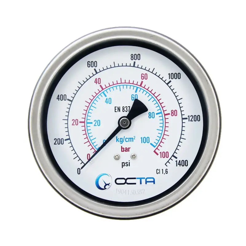 "OCTA" Pressure Gauge GBK-100 Brass Back