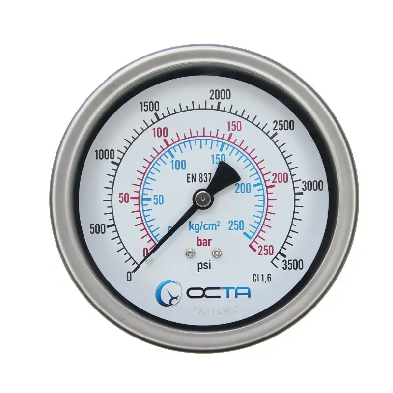 "OCTA" Pressure Gauge GBK-100 Brass Back