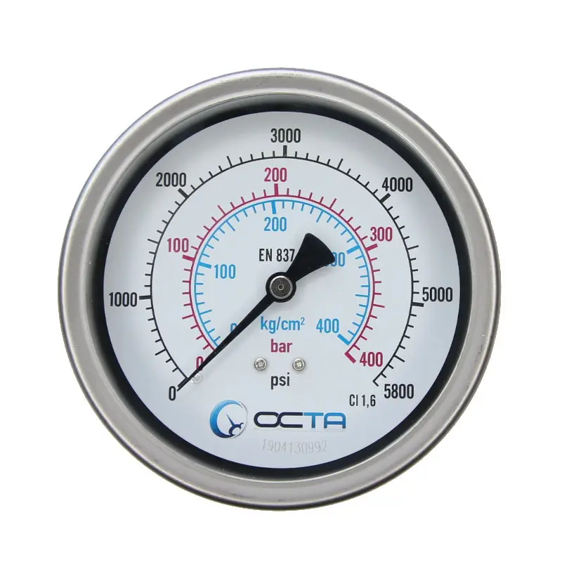 "OCTA" Pressure Gauge GBK-100 Brass Back