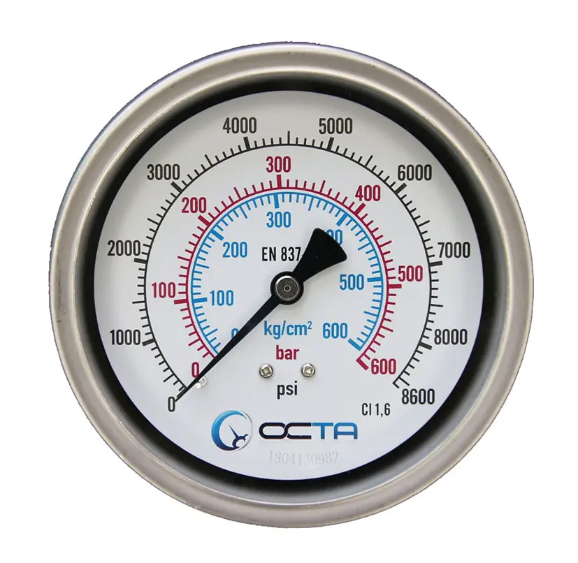 "OCTA" Pressure Gauge GBK-100 Brass Back