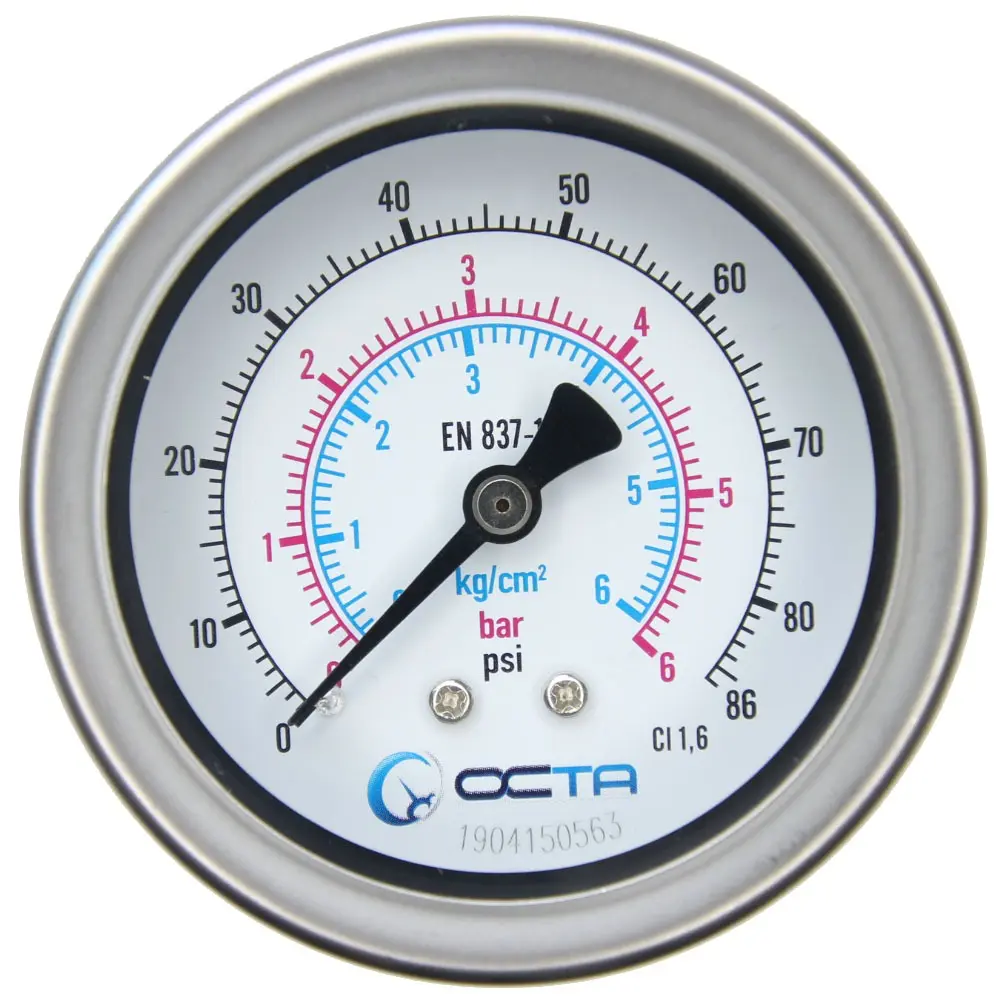 "OCTA" Pressure Gauge GSK-63 Brass Back