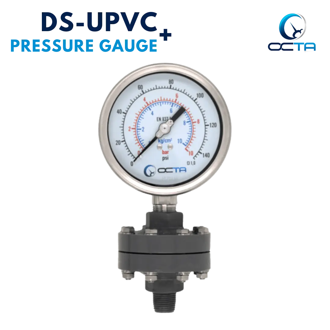 OCTA Diaphragm Seal DS-uPVC + Pressure Gauge