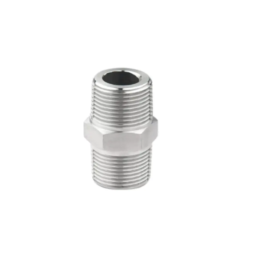 Hex Nipple Fitting Stainless BSPT