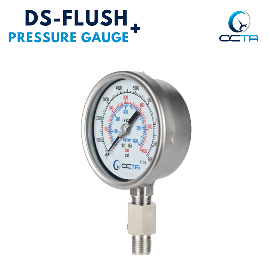 OCTA Diaphragm Seal DS-FLUSH + Pressure Gauge