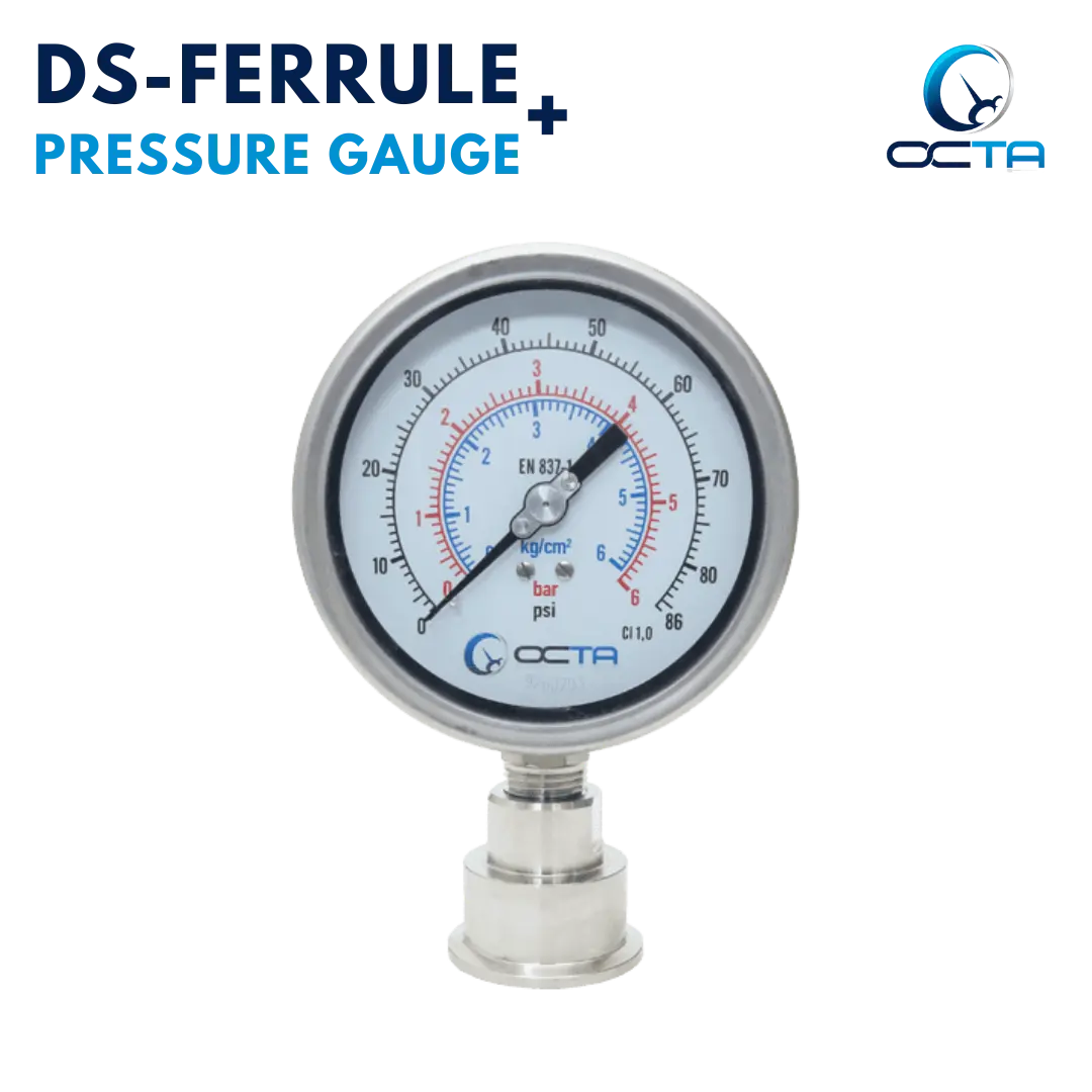OCTA Diaphragm Seal DS-FERRULE + Pressure Gauge